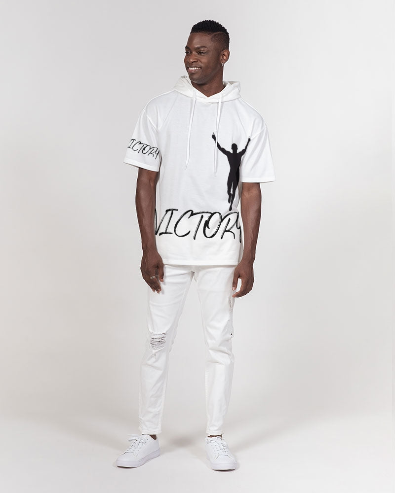 black logo Men's All-Over Print Premium Heavyweight Short Sleeve Hoodie