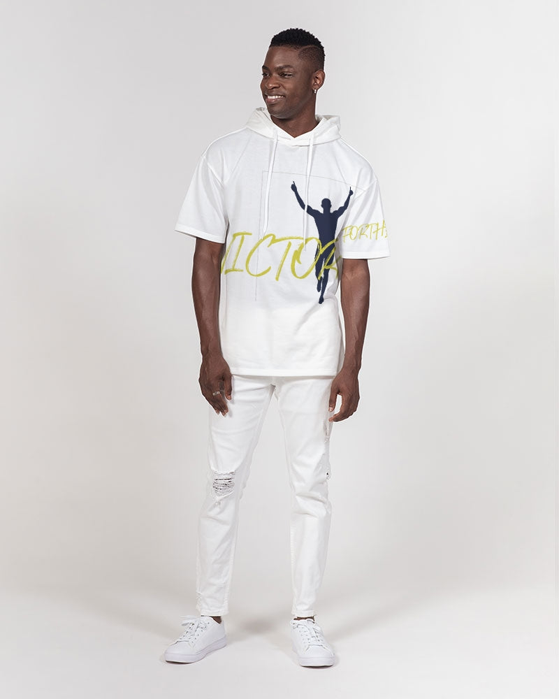 Navy & Gold Big logo hoodie Men's All-Over Print Premium Heavyweight Short Sleeve Hoodie