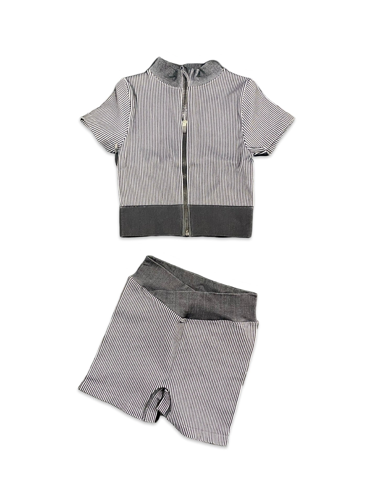 Short Sleeve zip top & short set